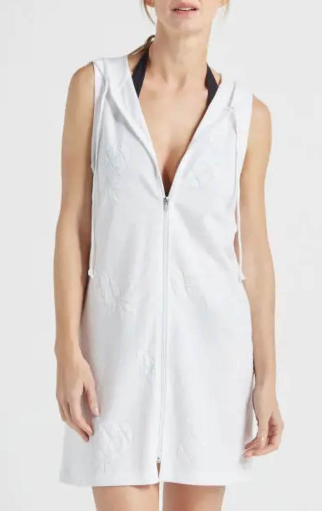 Sun Casuals Zip Embroidered Shell Coverup